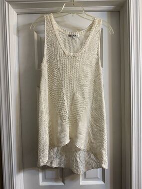 CAbi Ivory Knit Sleeveless Top